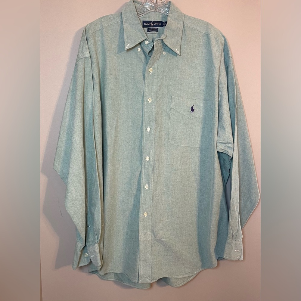 Ralph Lauren Men's Light Green Button Down Shirt